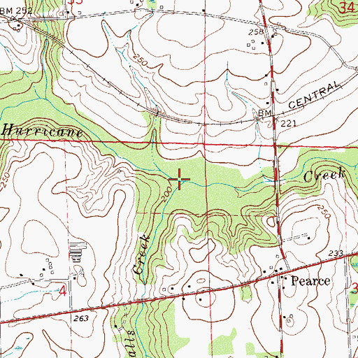 Topographic Map of Nalls Creek, AL