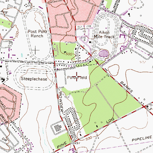 Topographic Map of Powderhouse Polo Field, SC
