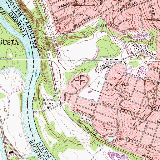 Topographic Map of Savannah Terrace, SC