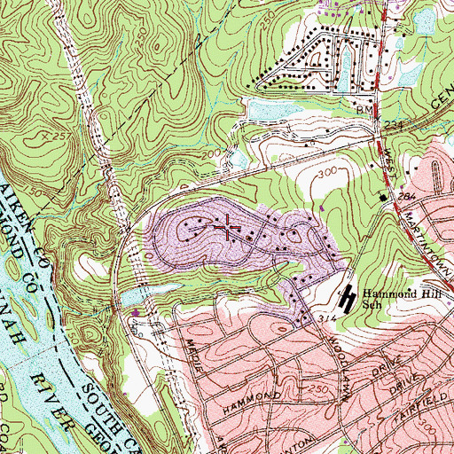 Topographic Map of Woodlawn, SC