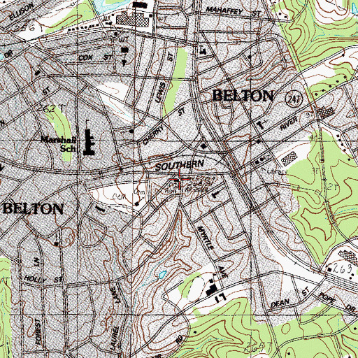Topographic Map of Central Grammar School (historical), SC