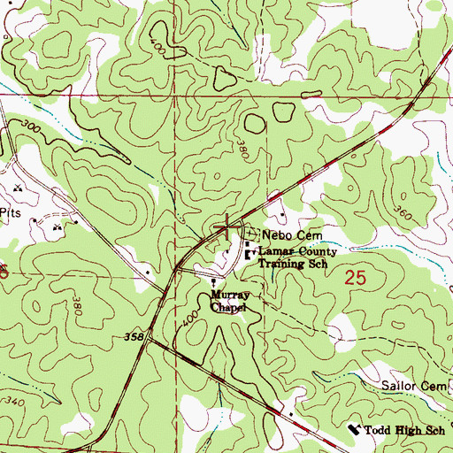 Topographic Map of Nebo Cemetery, AL