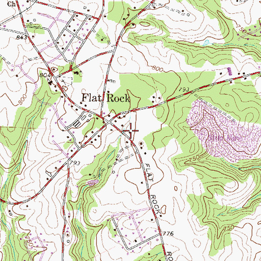 Topographic Map of Flat Rock School (historical), SC