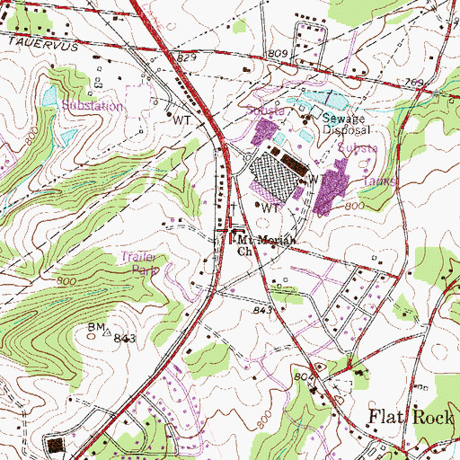 Topographic Map of Mount Moriah School (historical), SC