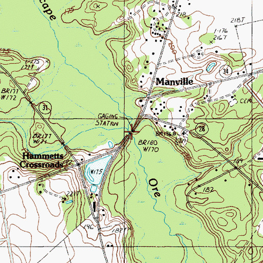 Topographic Map of Carters Crossing, SC