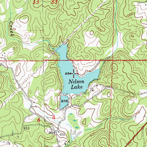 Topographic Map of Nelson Lake, AL