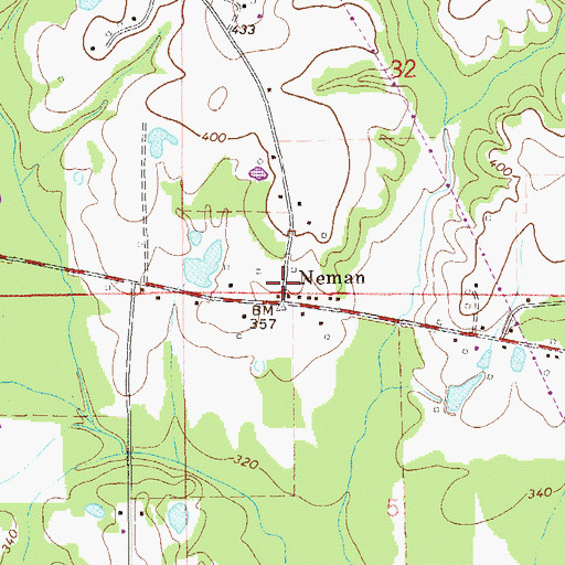 Topographic Map of Neman, AL