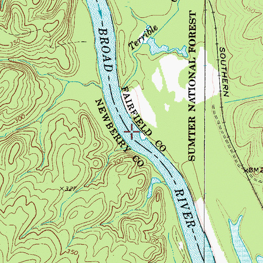 Topographic Map of Griffins Shoal, SC