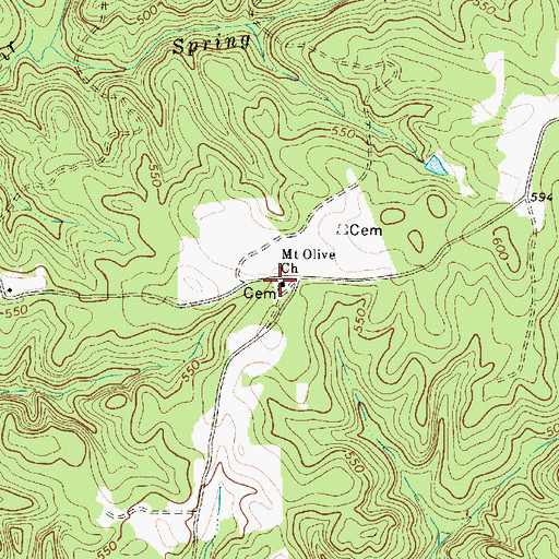 Topographic Map of Mount Olive School (historical), SC