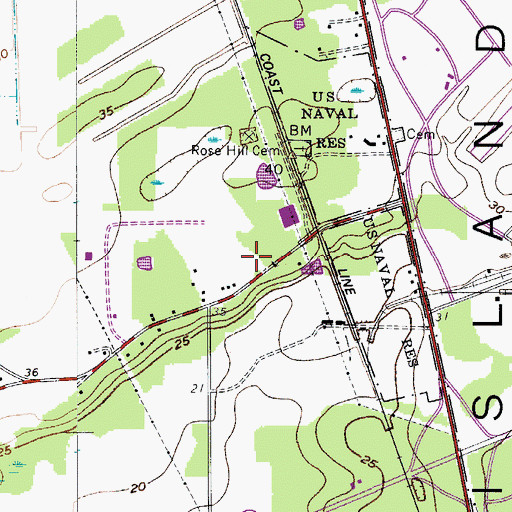 Topographic Map of Beaufort County Training School (historical), SC