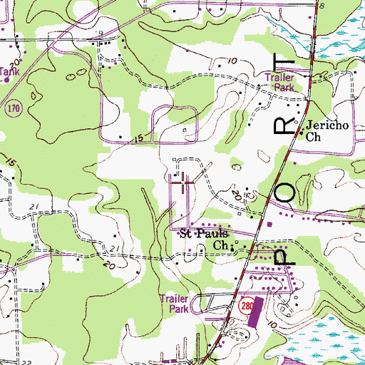 Topographic Map of Forest Fields, SC
