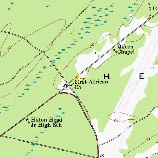 Topographic Map of Matthews Point North Shopping Center, SC