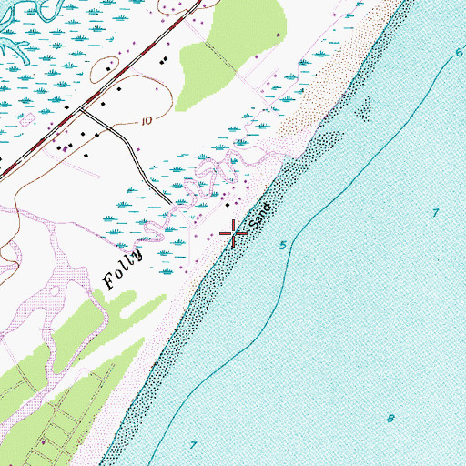 Topographic Map of Singleton Beach, SC
