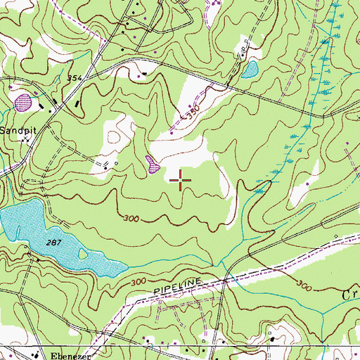Topographic Map of Hospitals Lake D-0413 Dam, SC