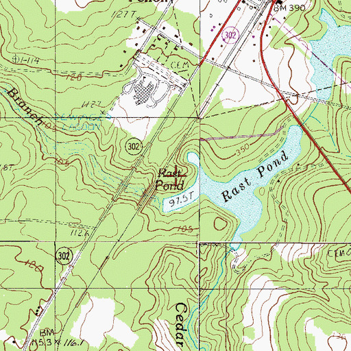 Topographic Map of South Carolina Noname 32034 D-0973 Dam, SC