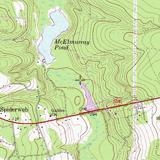 Topographic Map of Lower McElmurray Lake, SC