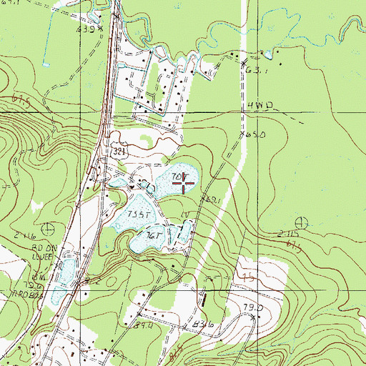 Topographic Map of South Carolina Noname 38039 D-2307 Dam, SC