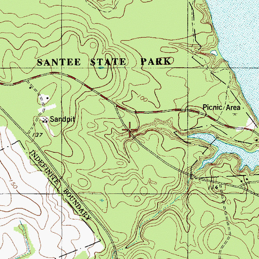 Topographic Map of South Carolina Noname 38081 D-3744 Dam, SC