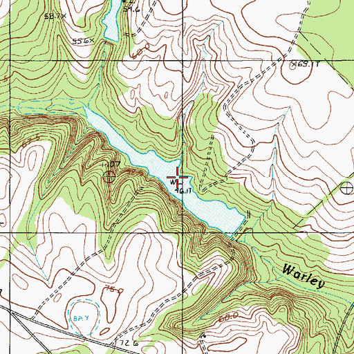 Topographic Map of Shay Hane Cabin Pond, SC