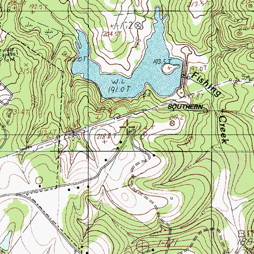 Topographic Map of Fishing Creek Watershed Dam Number One, SC