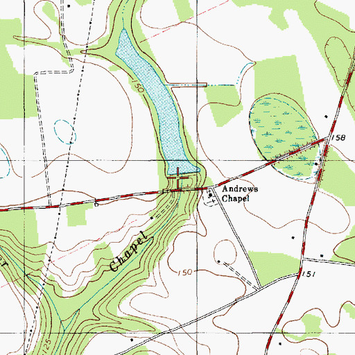 Topographic Map of South Carolina Noname 14002 D-3498 Dam, SC