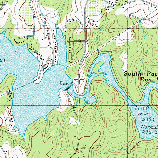 Topographic Map of South Carolina Noname 42006 Dam, SC