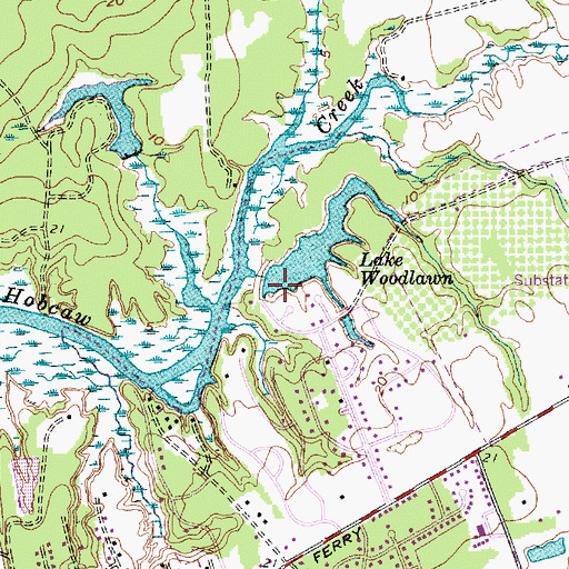 Topographic Map of South Carolina Noname 10033 D-1740 Dam, SC