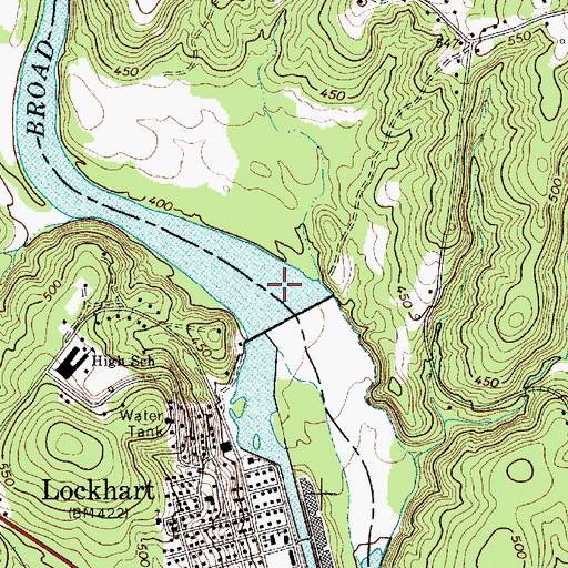 Topographic Map of Lockhart Dam, SC