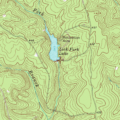 Topographic Map of Lick Fork Lake Dam D-0875, SC