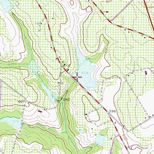 Topographic Map of South Carolina Noname 19020 D-0880 Dam, SC