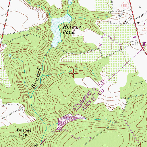 Topographic Map of South Carolina Noname 19055 D-0876 Dam, SC