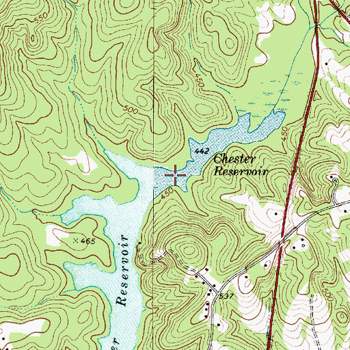 Topographic Map of Chester Reservoir, SC