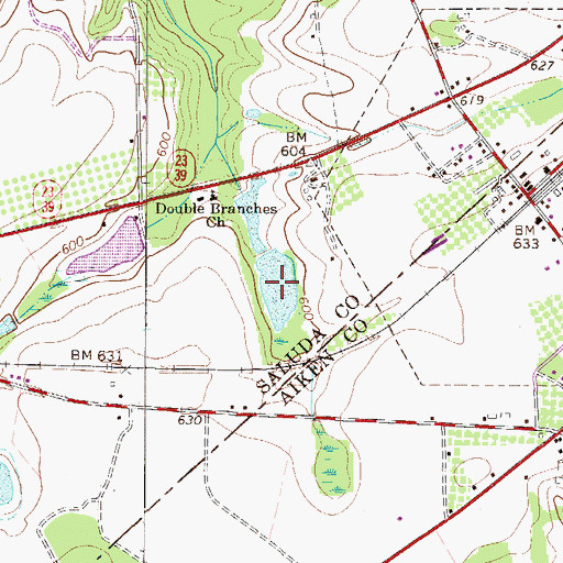 Topographic Map of Burtons Pond, SC