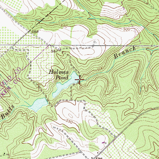 Topographic Map of Holmes Pond Dam D-2026, SC