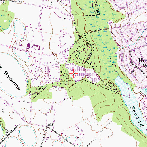 Topographic Map of Upper Deerwood Lake Dam, SC