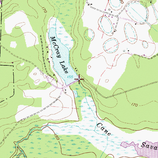 Topographic Map of McCray Lake Dam D-1584, SC