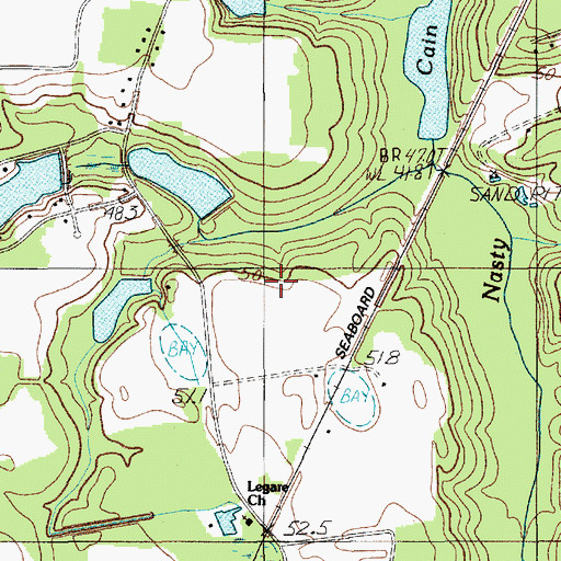 Topographic Map of Korn Pond Dam D-2059, SC