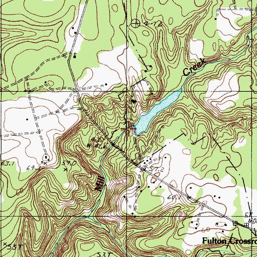 Topographic Map of Mill Creek Pond Park Dam D-2066, SC