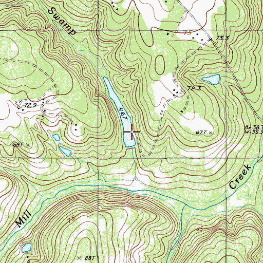 Topographic Map of Strickland Pond, SC