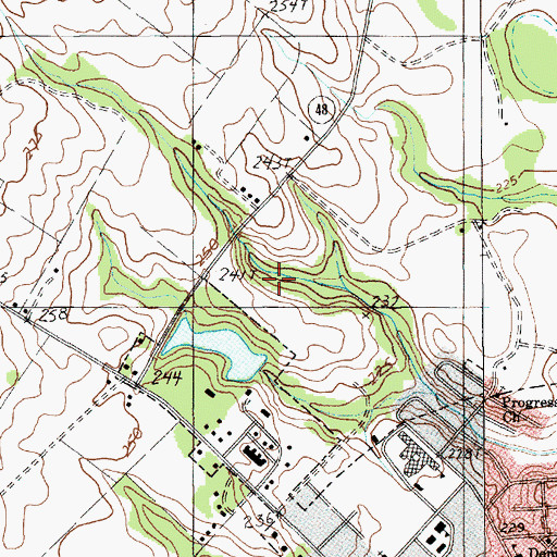 Topographic Map of Denny Pond, SC