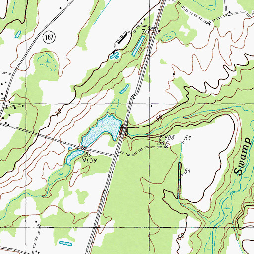 Topographic Map of W S McCollough Junior Pond Dam D-3085, SC