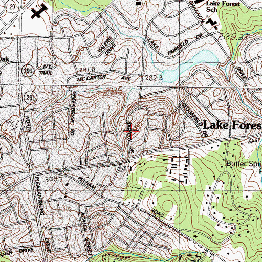 Topographic Map of Lake Fairfield Dam D-2886, SC