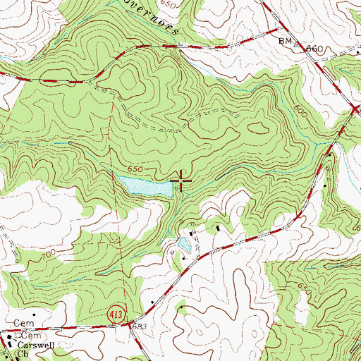 Topographic Map of R Watson Pond Dam D-3129, SC