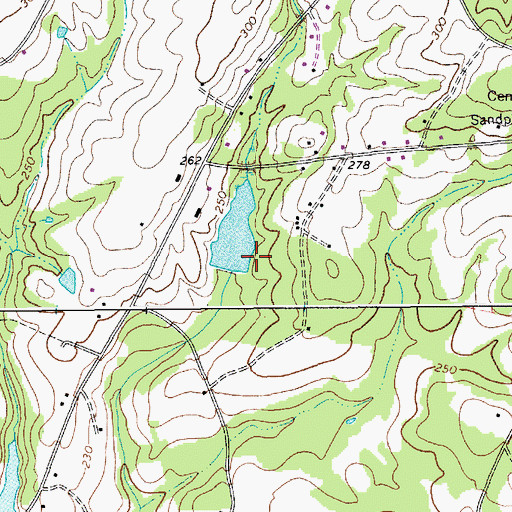Topographic Map of Teals Pond Dam D-3203, SC
