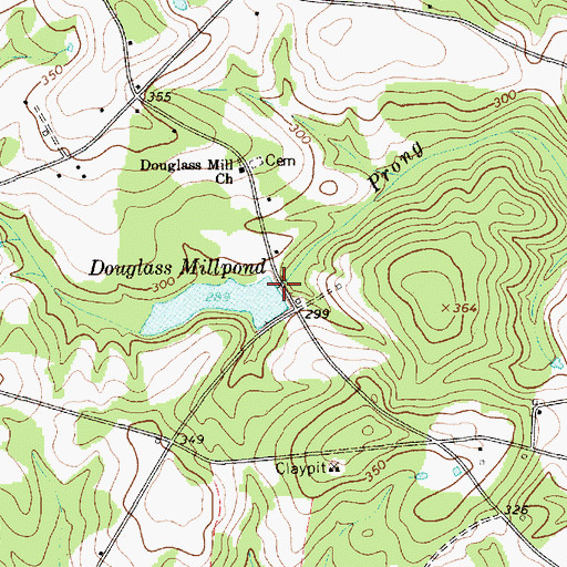 Topographic Map of Douglass Millpond Dam D-3192, SC