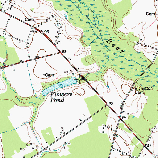 Topographic Map of Flowers Pond Dam D-0852, SC