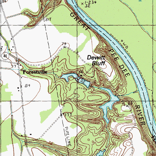 Topographic Map of Floyd Pond, SC