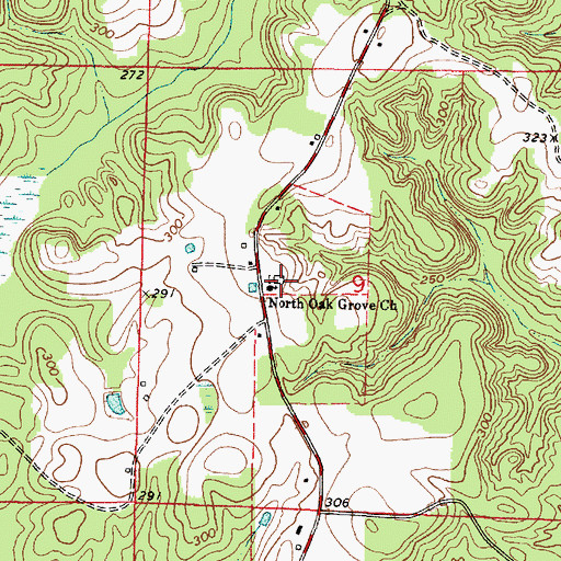 Topographic Map of North Oak Grove Baptist Church, AL