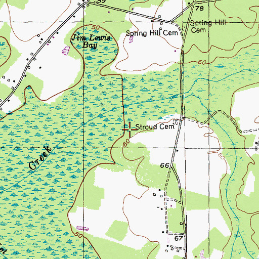 Topographic Map of Stroud Pond Dam D-3612, SC