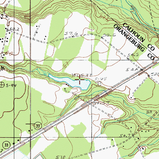 Topographic Map of Pricketts Pond Dam D-3724, SC